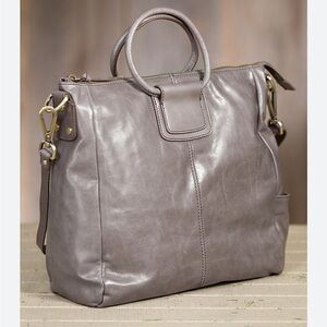 HOBO Gray Leather Hobo Bag